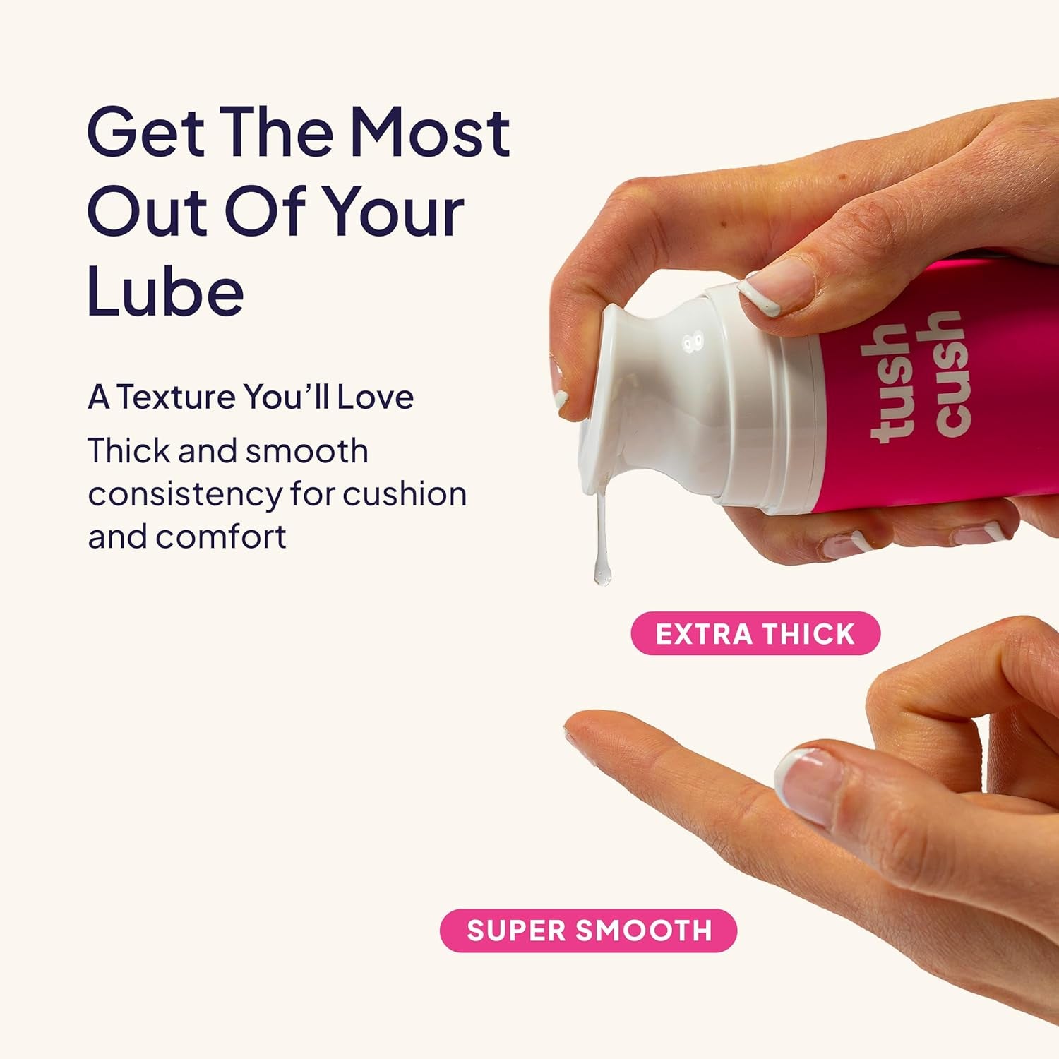 Hello Tush Cush, Silicone and Water-Based Personal Lubricant, Formulated for Anal Use, Hybrid Lube for Men, Women, and Couples, 3.3 Fl Oz