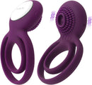 Couples Ring Vibrating Dual Penis Rings Male Adult Sensory Toys Clitoral Vibrator G-Spot Stimulators Waterproof, Rechargeable