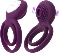 Couples Ring Vibrating Dual Penis Rings Male Adult Sensory Toys Clitoral Vibrator G-Spot Stimulators Waterproof, Rechargeable