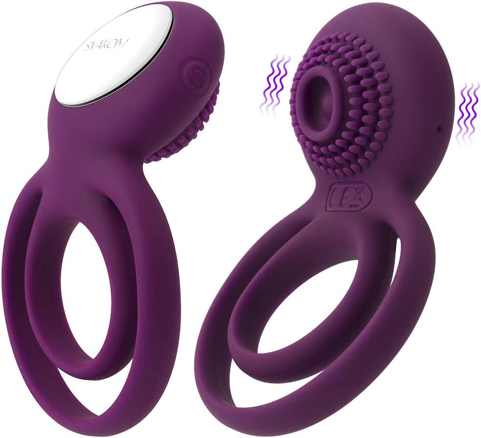 Couples Ring Vibrating Dual Penis Rings Male Adult Sensory Toys Clitoral Vibrator G-Spot Stimulators Waterproof, Rechargeable